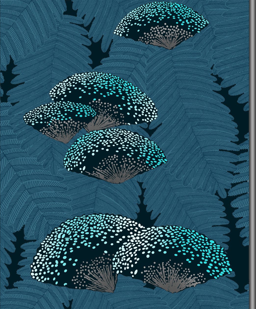 Leaf & Bush Styled Suede Wallpaper