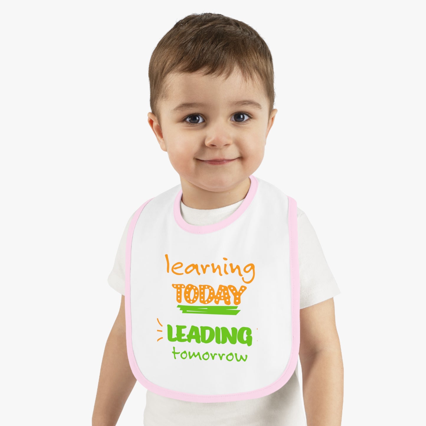 Baby Contrast Trim Jersey Bib Learning Today Leading Tomorrow