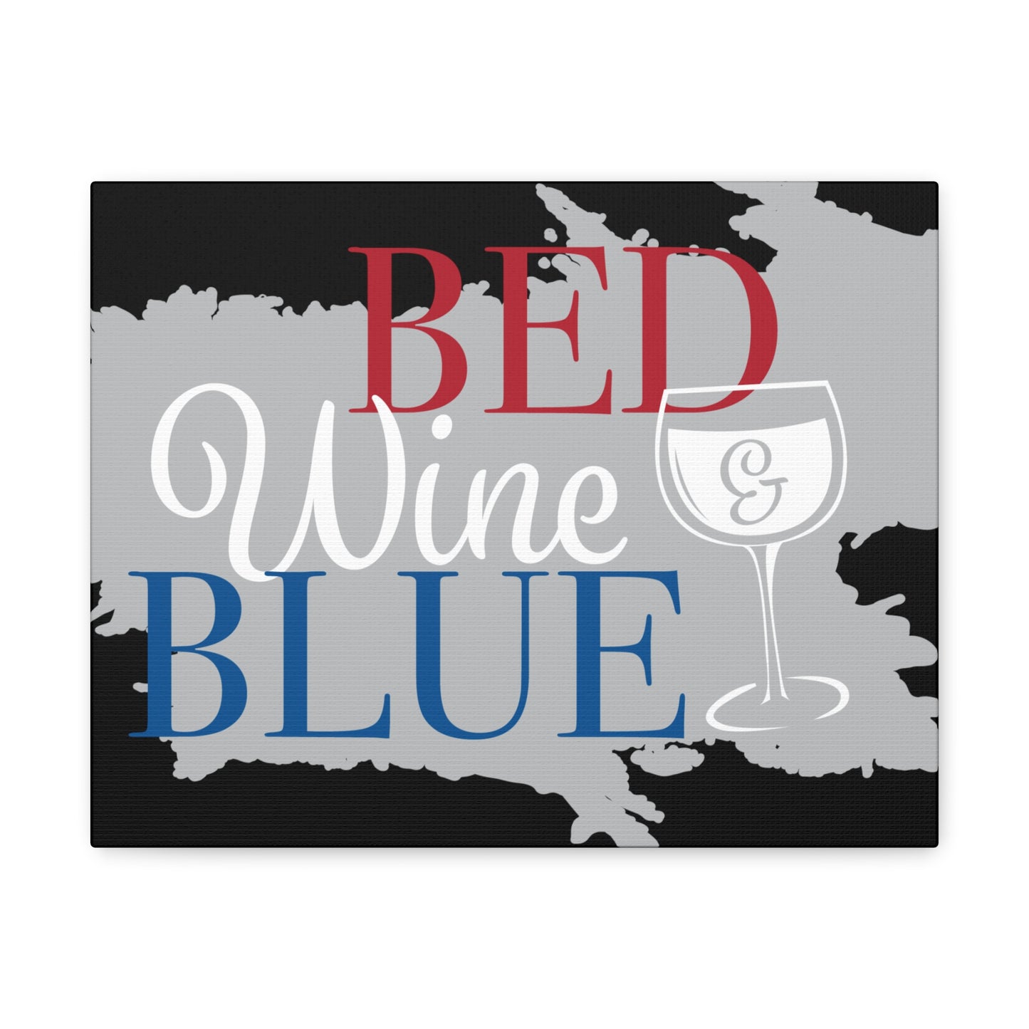 Bed ,Wine , And Blue canvas art piece for living and office space