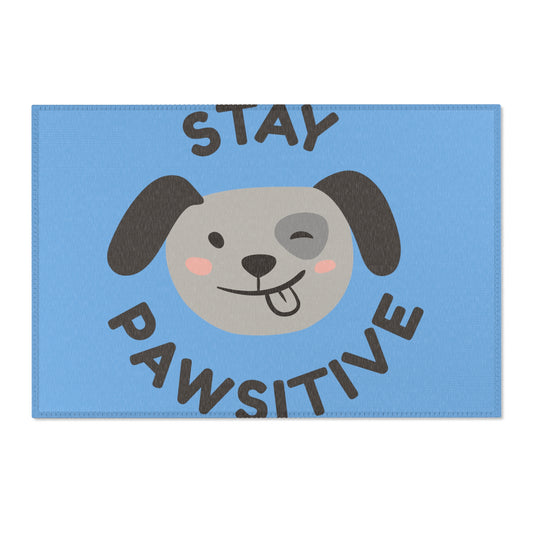 Stay Pawsitive rug for pet lovers