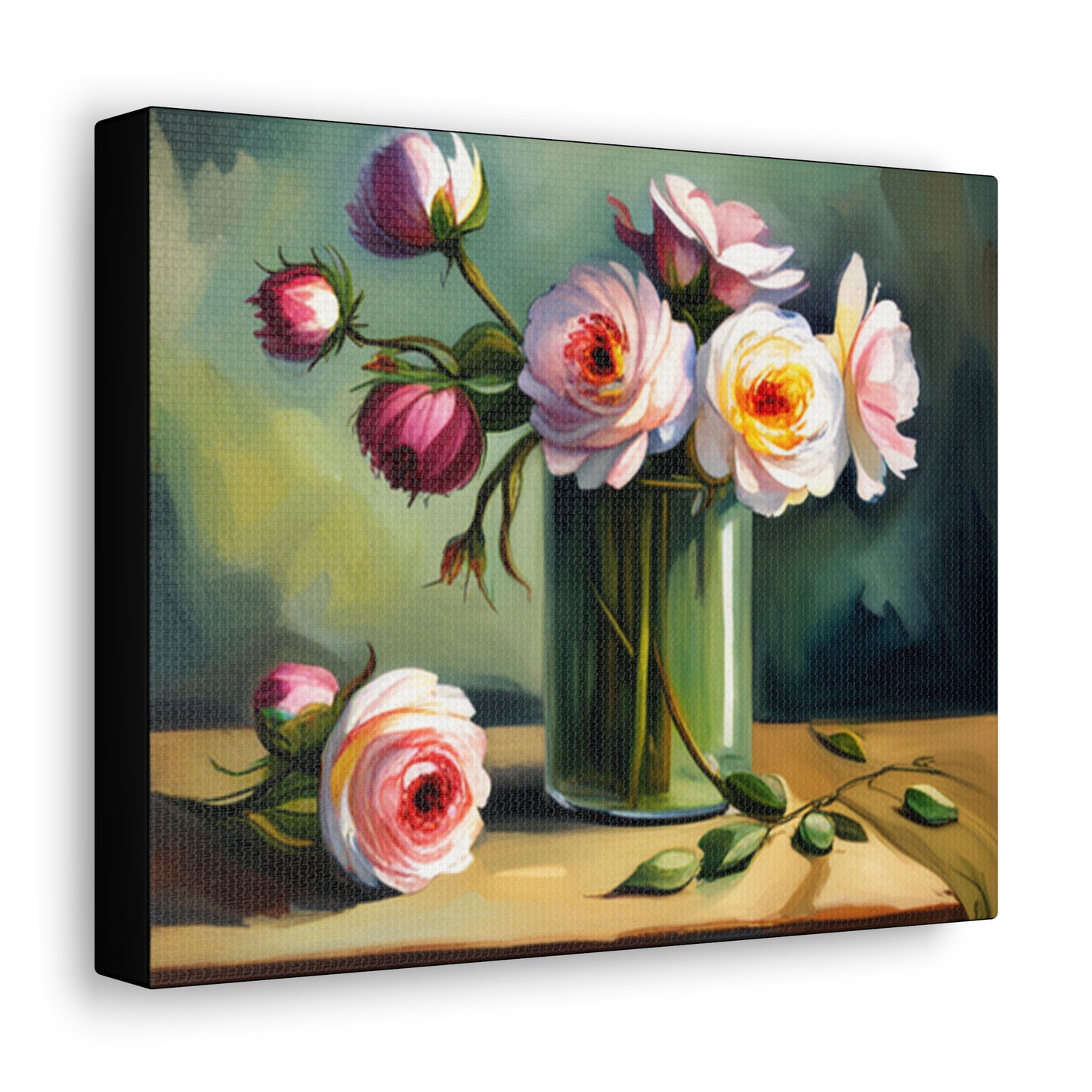 Uplifting canvas art of roses for living room , kitchen , or office