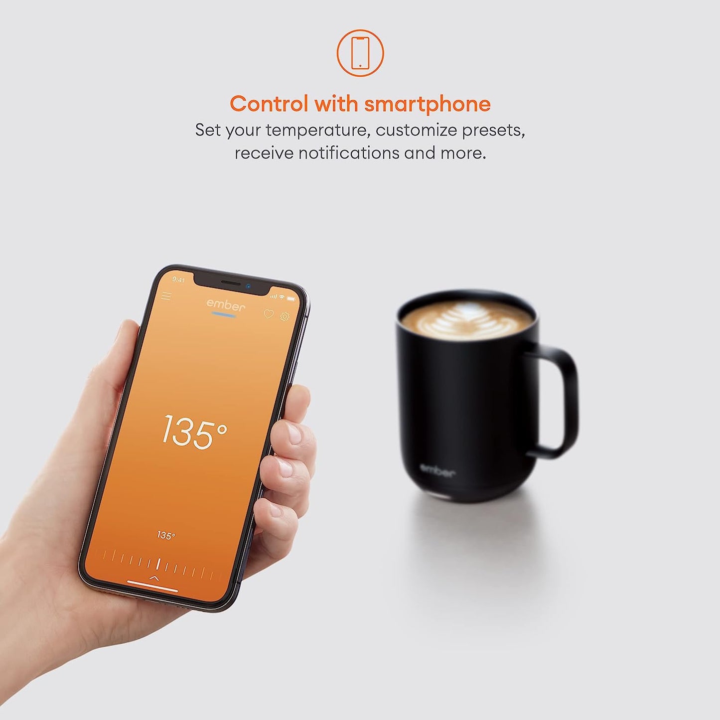 Ember Temperature Control Smart Mug 2, 10 Oz, App-Controlled Heated Coffee Mug with 80 Min Battery Life and Improved Design, Rose Gold