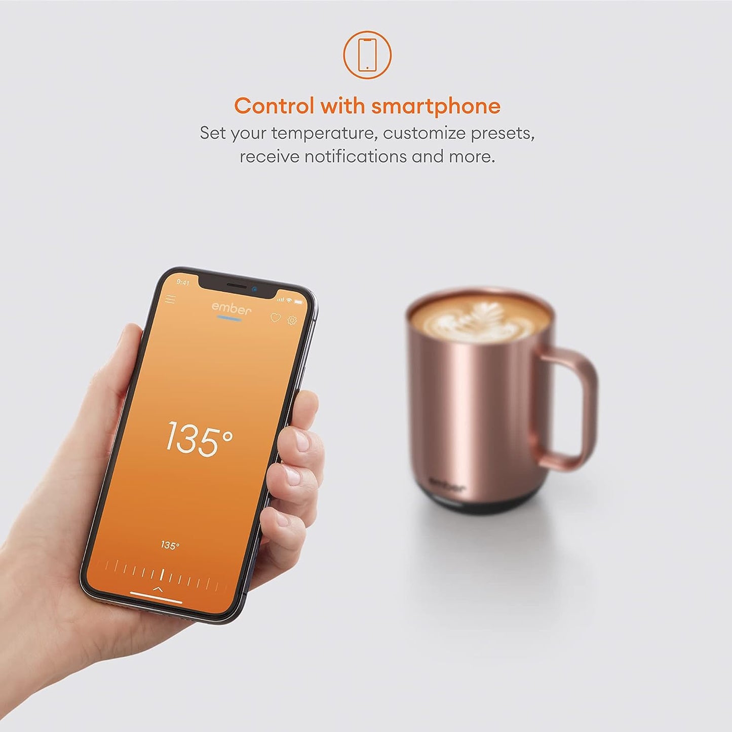 Ember Temperature Control Smart Mug 2, 10 Oz, App-Controlled Heated Coffee Mug with 80 Min Battery Life and Improved Design, Rose Gold