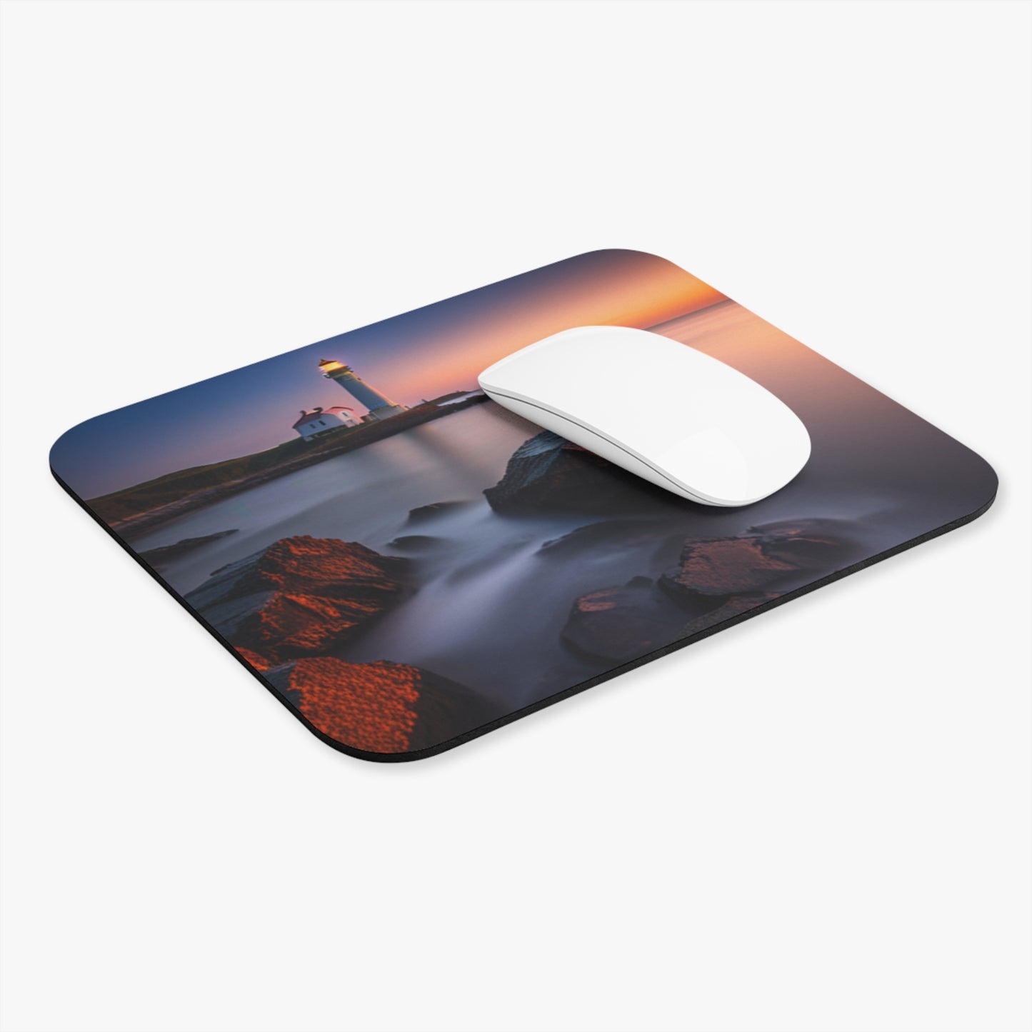 Lighthouse bathing in the sun mouse pad