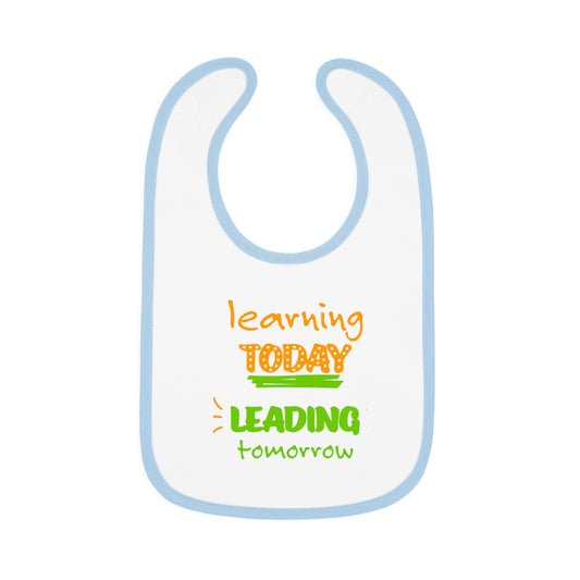 Baby Contrast Trim Jersey Bib Learning Today Leading Tomorrow