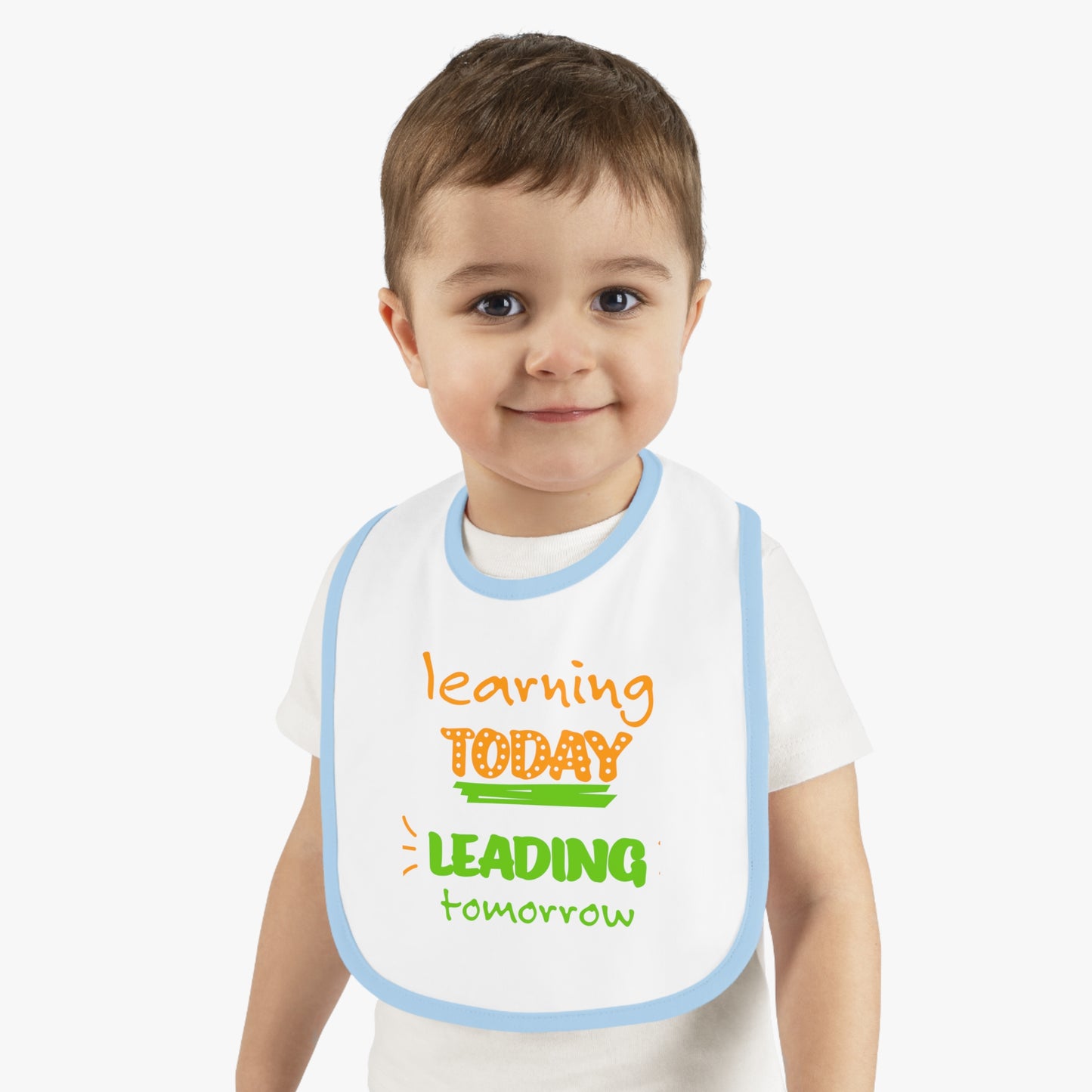 Baby Contrast Trim Jersey Bib Learning Today Leading Tomorrow