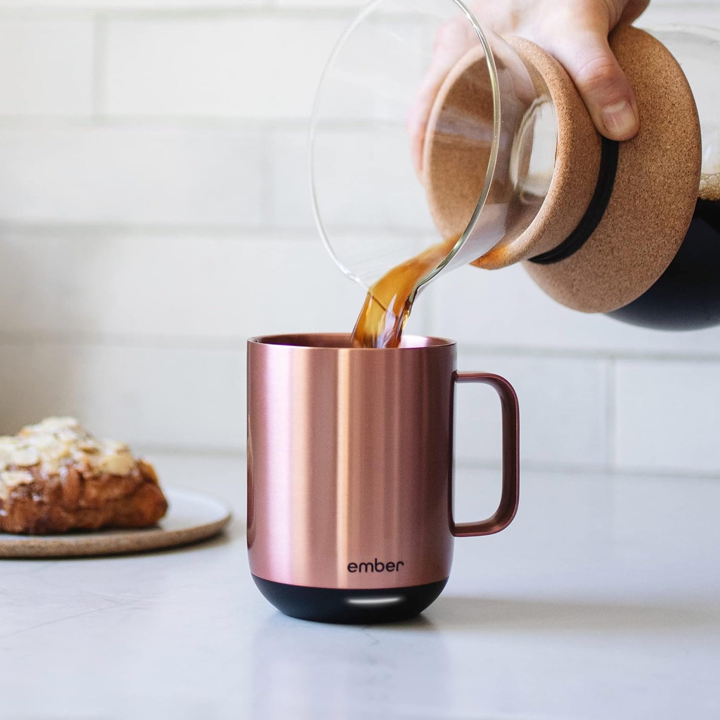 Ember Temperature Control Smart Mug 2, 10 Oz, App-Controlled Heated Coffee Mug with 80 Min Battery Life and Improved Design, Rose Gold