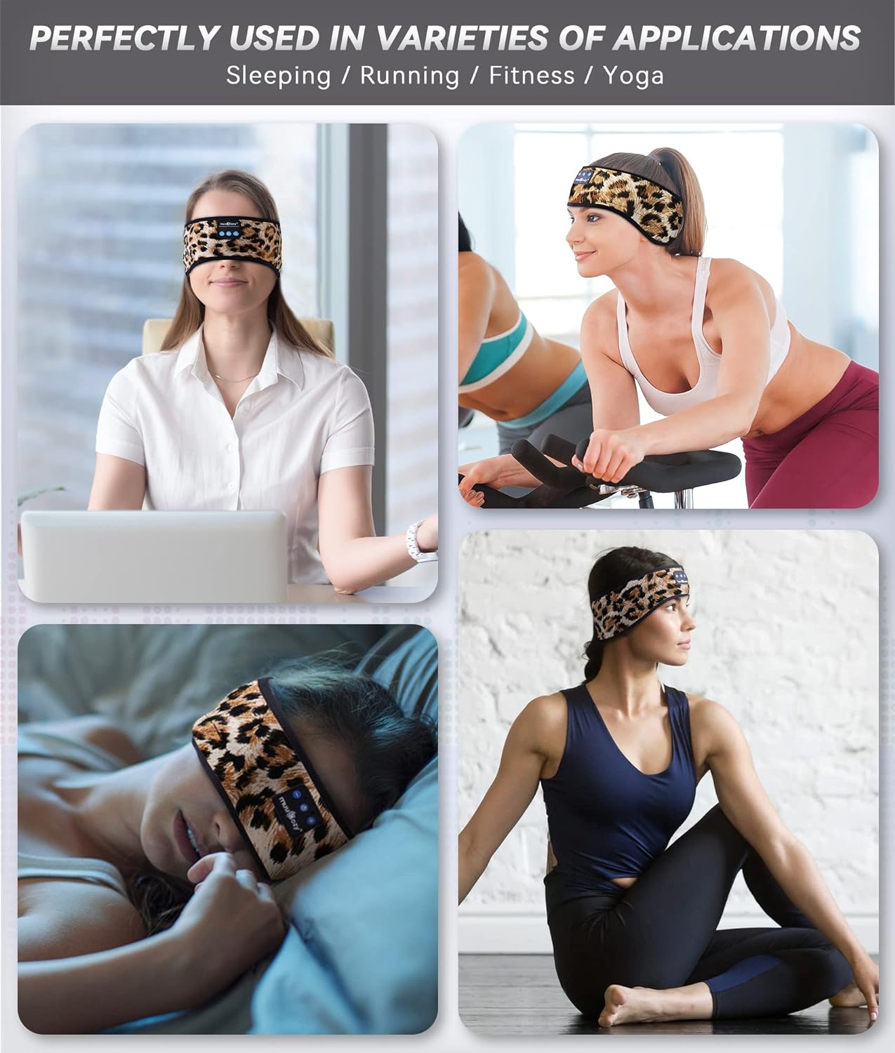 MUSICOZY Sleep Headphones Wireless Bluetooth 5.2 Headband, Music Sports Sleeping Headband Headphones Earbuds Earphones for Women Girls Mom Workout Running Jogging Yoga Cool Gadgets Unique Gifts