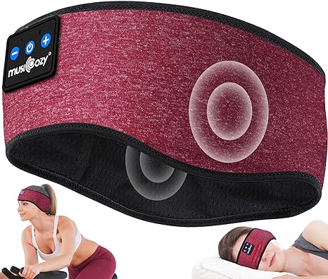 MUSICOZY Sleep Headphones Wireless Bluetooth 5.2 Headband, Music Sports Sleeping Headband Headphones Earbuds Earphones for Women Girls Mom Workout Running Jogging Yoga Cool Gadgets Unique Gifts