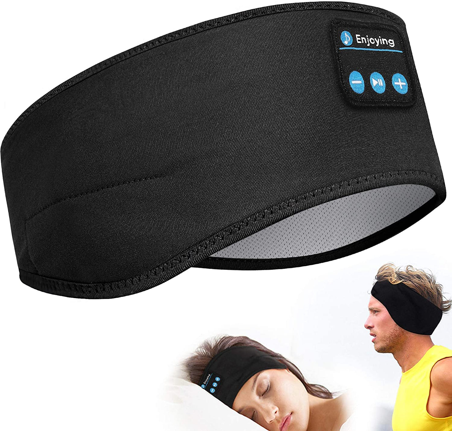 Wireless Bluetooth Sleeping Headphones Headband Thin Soft Elastic Comfortable Music Ear Phones Eye Mask For Side Sleeper Sports