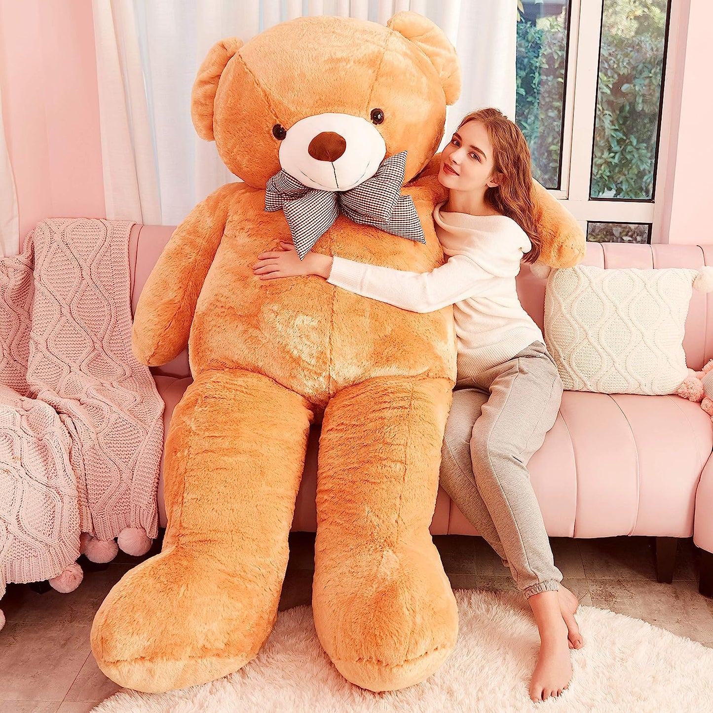 Giant Teddy Bear Plush Toy Stuffed Animals (Brown, 70 Inches)