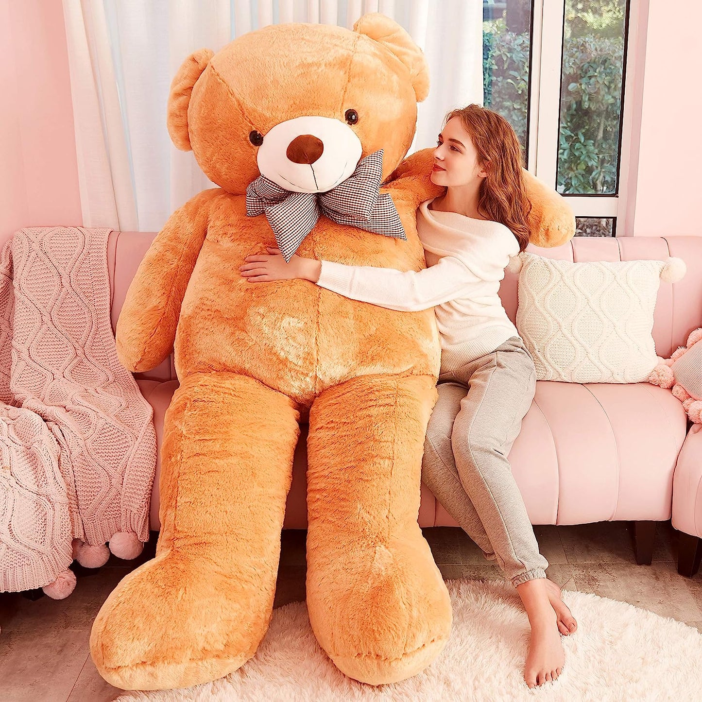 Giant Teddy Bear Plush Toy Stuffed Animals (Brown, 70 Inches)